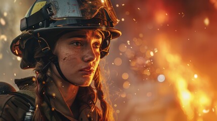 A pile of firefighting equipment including a red helmet, gloves