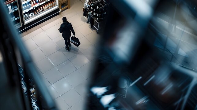 Security Footage Capturing Shoplifter's Retail Theft Incident