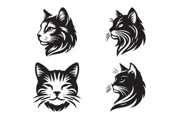 Cat Head silhouette vector illustration