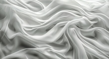 Obraz premium White Sheer Fabric Draped and Folded in Soft Waves