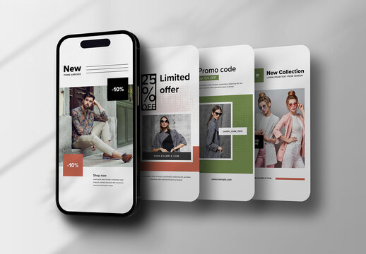 Mobile Mockup For Social Media Story Posts Presentation