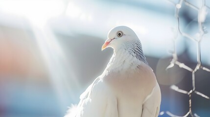 A Captivating Portrait of a Bird with Bright,Piercing Eyes in a Clean,Natural Environment