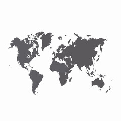 Vector grey world map  isolated white background  (9)