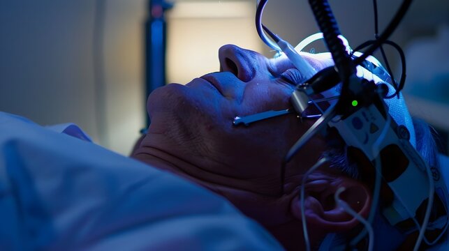 Documentary Photography of Patient Undergoing Transcranial Magnetic Stimulation Treatment