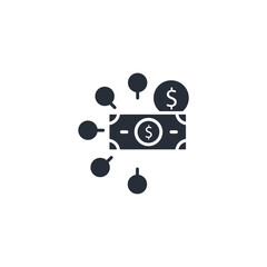 financial network icon. vector.Editable stroke.linear style sign for use web design,logo.Symbol illustration.