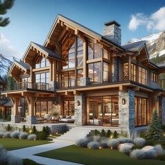 Fototapeta premium Modern Home Model Stylish Architectural Design & Interior Inspiration Microstock Image