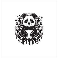panda bear with a heart.