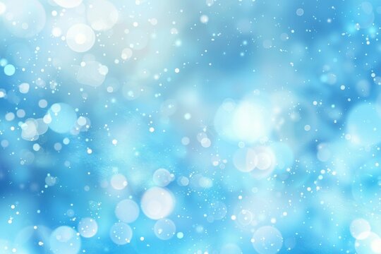 Abstract blue background with snowflakes and bokeh effect for winter theme design concept