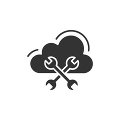 Set of Silhouette web hosting Icons. Vector Illustration isolated on white background.