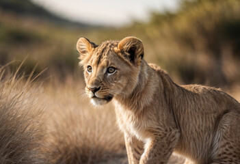 Obraz premium Cute image of baby lion