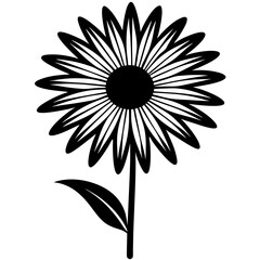 Silhouette of Daisy Flower vector illustration