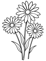 Line art of Daisy Flower vector illustration 