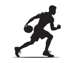 single sports player vector art graphic resources silhouette vector style, white background