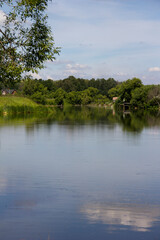 Fototapeta premium Landscape with the image of a river in the middle of nature
