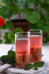 Healthy vitamin rhubarb summer drink