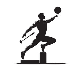 single sports player vector art graphic resources silhouette vector style, white background