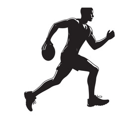 single sports player vector art graphic resources silhouette vector style, white background