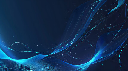 Futuristic Abstract Digital Wave Background in Deep Blue