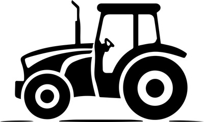 Modern Farm Tractor Silhouette Icon