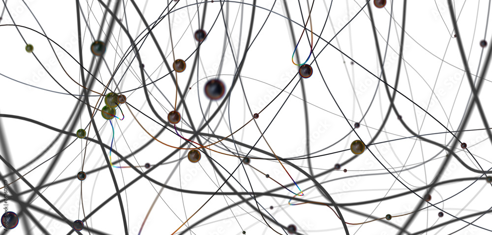 Aufkleber The structure of the network connection of points and lines. Data technology.