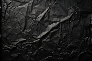 Fototapeta premium Black paper poster texture background, Weathered black paper texture, black Friday banner. Crumpled black paper with wrinkles and rubbed corners 