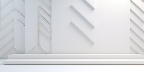 Obraz premium Modern white minimalist architectural display space