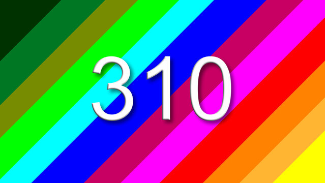 310 colorful rainbow background year number