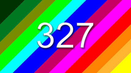 327 colorful rainbow background year number