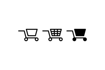 vector shopping stroller icon set