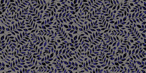 Botanical illustration background. Seamless pattern.Vector. 有機的なイラストパターン