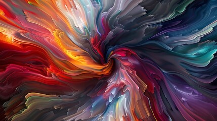 Energetic swirls of multi-colored hues intertwining to create a visually captivating display.