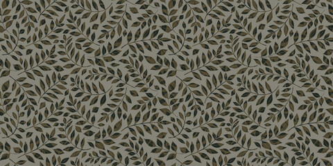 Botanical illustration background. Seamless pattern.Vector. 有機的なイラストパターン