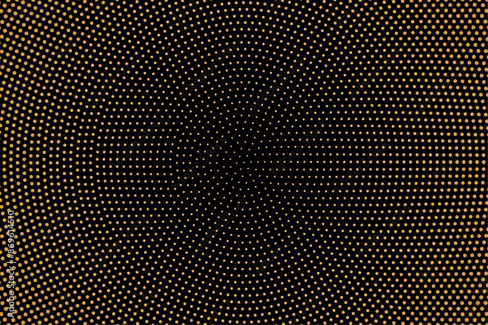 Poster Golden dots gradient background. Luxury halftone circles texture. Abstract halftone design vector 