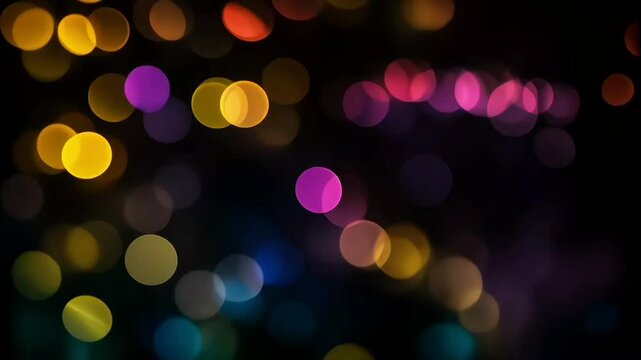 Yellow and pink bokeh lights seamless ideo loop