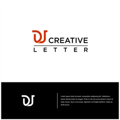 Fototapeta premium modern initial DU UD logo design vector profesional letter geometric brand template