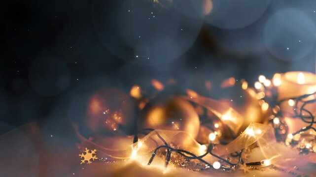Fr&ouml;hlicher Weihnachtsgru&szlig; mit Glitzer und Bokeh