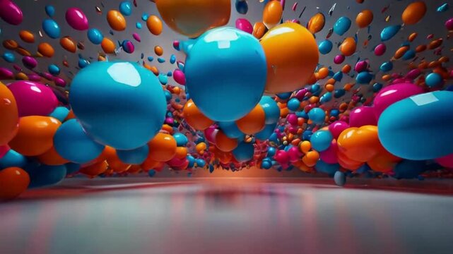 Vibrant & Colorful Animation Balls with Gen AI - 1 