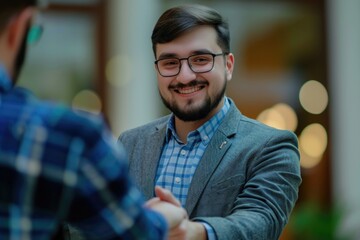 Obraz premium agree hand shake and business concept