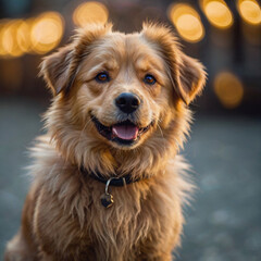 Fototapeta premium a dog sitting on the road