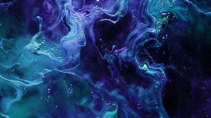 Euphoric energy of ultraviolet light intertwining with the calming essence of jade, captured in vivid HD clarity, evoking a sense of liquid tranquility.