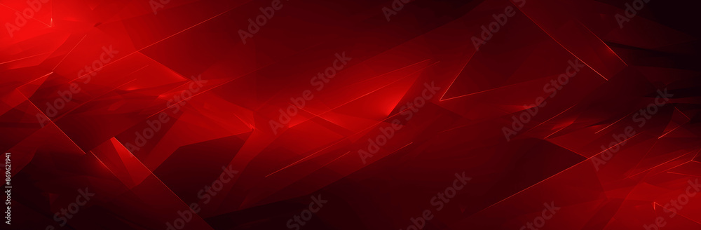 Wall mural modern red abstract background with geometric shapes and dark gradient banner design for minimalist 