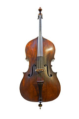 Ancient cello isolated on transparent background, png file