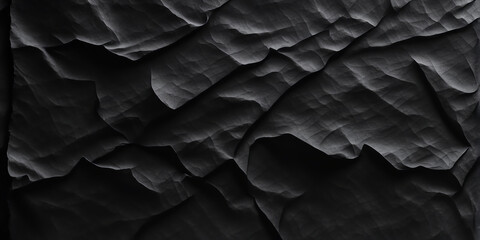 Obraz premium Black paper poster texture background, Weathered black paper texture, black Friday banner. Crumpled black paper with wrinkles and rubbed corners 