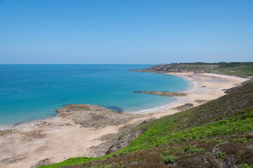 Magnifique paysage de mer depuis le sentier côtier GR34 du cap d'Erquy - Bretagne France