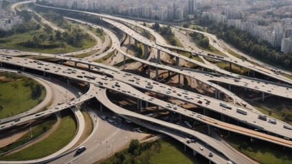 road traffic interchange, aerial view