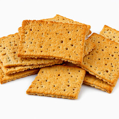 Fototapeta premium Crispy crackers, isolated on white background