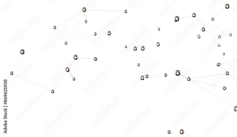 Poster The structure of the network connection of points and lines. Data technology.