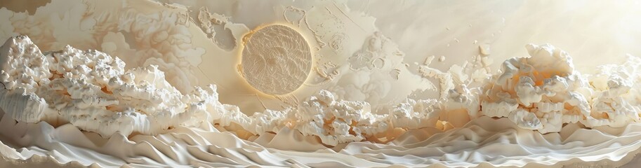 Beautiful mountain 3d relief wallpaper. Mural wallpaper. Wall art. AI generated illustration