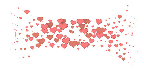 realistic isolated heart confetti on the transparent background for decoration and covering. Concept of Happy Valentine's Day, wedding and anniversary