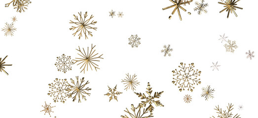 Gentle Snow Drift: Mind-Blowing 3D Illustration of Falling Holiday Snowflakes